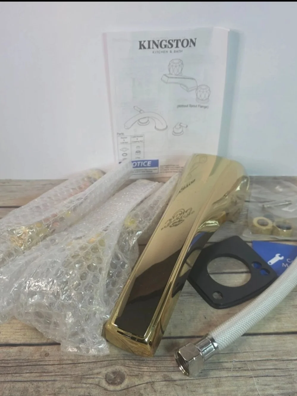 NIB Kingston Brass KB282 Twin Acrylic Handle Roman Tub Filler, Americana Collec.